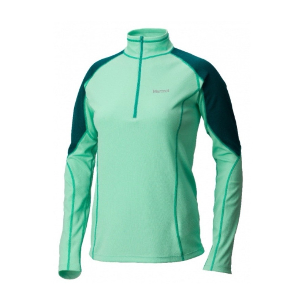 Marmot Women's Medium ThermalClime Pro Light Sweater 1/2 Zip E12800 Green Frost